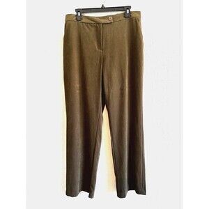 Coldwater Creek Pants Women's Size 12 Brown High Rise Straight Leg Office Work